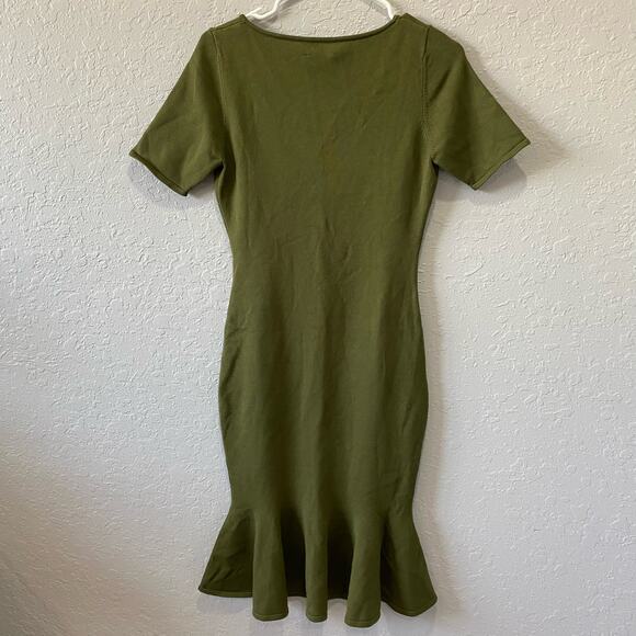 Milly Shirred Front Knit Dress Size M Bodycon Glam Sophisticated - Picture 6 of 7